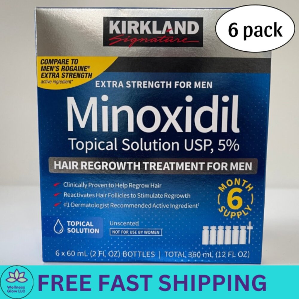 Minoxidil 5% Topical Solution for Men – Hair Regrowth Treatment 6 Pack exp2027
